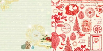 Websters Pages - Botanical Christmas - Beautiful Holiday 12x12 d/sided paper  (pack of 10)