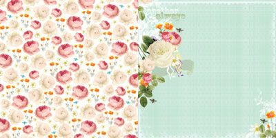 Websters Pages - Sunday Picnic - Blanket of Poppies 12x12 d/sided paper  (pack of 10)