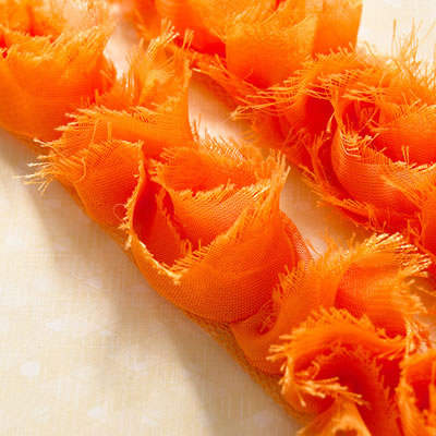 Websters Pages - Bloomers Trim - Orange 1yd  (sold in 3's)