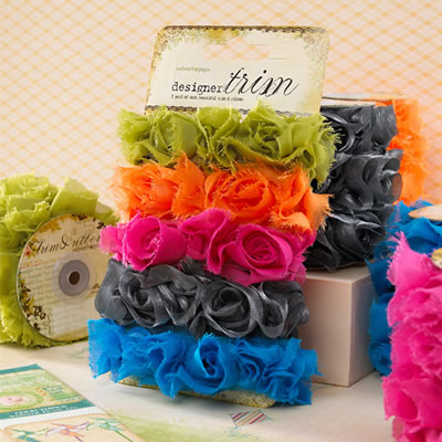 Websters Pages - Bloomers Trim - Deluxe Pack 18"x5 colours  (sold in 3's)