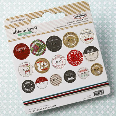 It's Christmas - Buttons & Twine (sold in 3's)