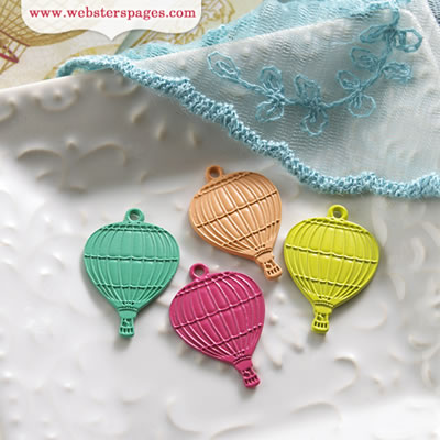 Postcards from Paris II - Charms - Hot Air Balloons 4pc/pk (sold in 3's)