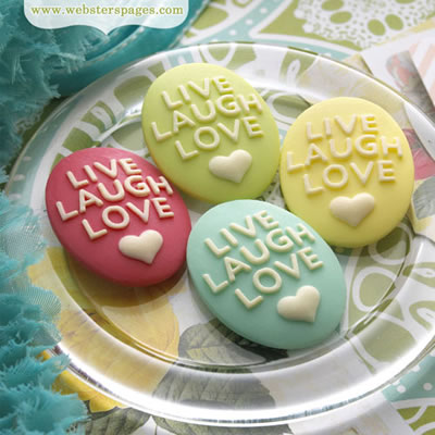 Webster's Pages - Cameos - Live Laugh Love  (sold in 3's)