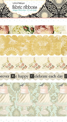Websters Pages - In Love - Fabric Ribbon  (sold in 3's)