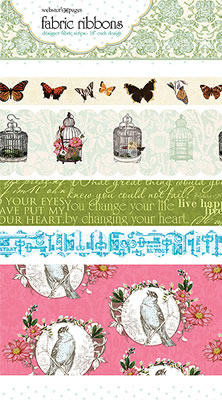 Websters Pages - Everyday Poetry - Fabric Ribbon  (sold in 3's)