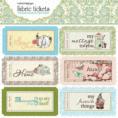 Websters Pages - Everyday Poetry - Fabric Tickets  (sold in 3's)
