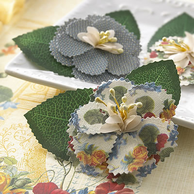 Websters Pages - Spring Market - Fabric Flowers  (sold in 3's)