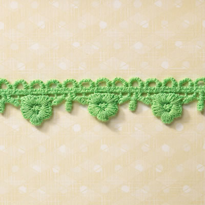 Websters Pages - Trim - Green Flowerdrop 25yd roll  (sold individually)