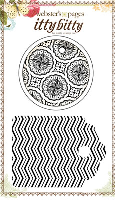 Websters Pages - Girl Land - Doily & Chevron Tag Stamp  (sold individually)