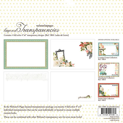 Websters Pages - Ladies & Gents - Layered Transparencies 4pc  (sold in 3's)