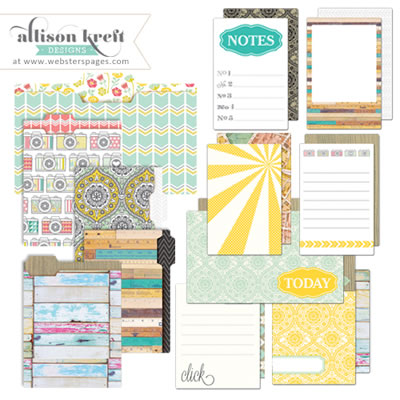 Websters Pages - Composition & Colour - Mini Folders & Cards  (sold in 3's)