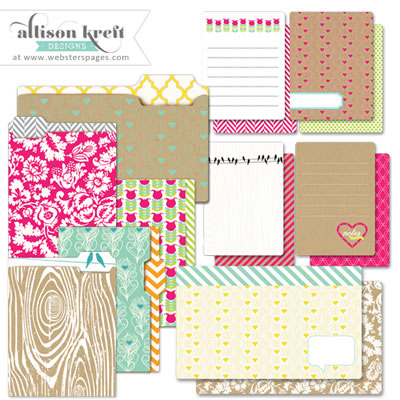 Websters Pages - Sweet Notes - Mini Folders & Cards  (sold in 3's)