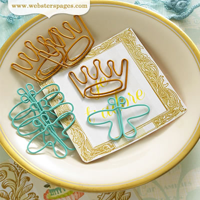 Postcards from Paris II - Paperclips Dual - Butterfly & Crown  (sold in 3's)