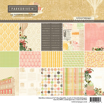 Websters Pages - Park Drive - 6x6 Paper Pad  (sold in 3's)