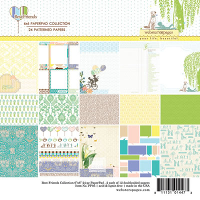 Websters Pages - Best Friends - 6x6 Paper Pad  (sold in 3's)