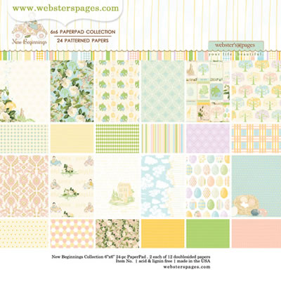 Websters Pages - New Beginnings - 6x6 Paper Pad  (sold in 3's)