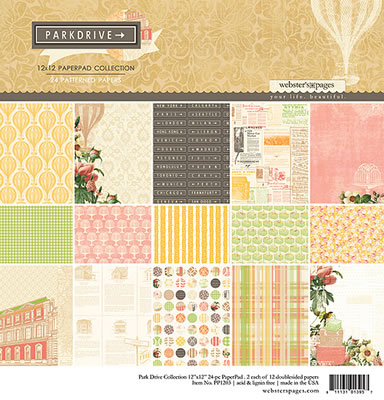 Websters Pages - Park Drive - 12x12 Collection Pad  (sold individually)