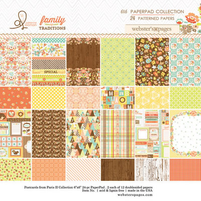 Family Traditions - 6x6 Paper Pad (sold in 3's)