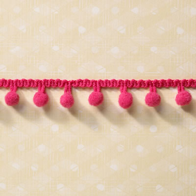 Websters Pages - Trim - Pink Pom Poms 25yd roll  (sold individually)