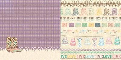 Websters Pages - Western Romance - Date Night 12x12 d/sided paper  (pack of 10)