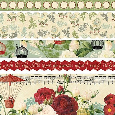 Waiting for Santa - Fabric Ribbon  (sold in 3's)