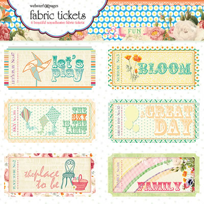 Websters Pages - Sunday Picnic - Fabric Tickets  (sold in 3's)