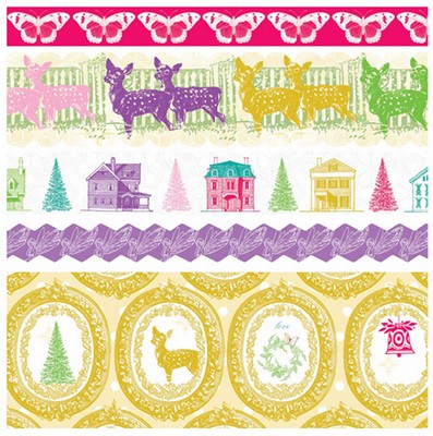 Websters Pages - Winter Fairy Tales - Fabric Ribbon  (sold in 3's)