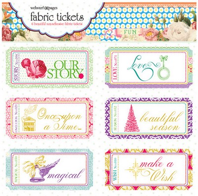 Websters Pages - Winter Fairy Tales - Fabric Tickets  (sold in 3's)