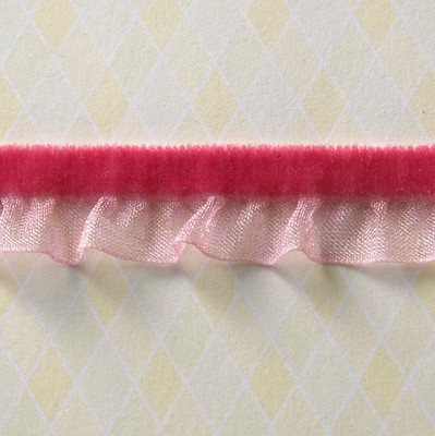Websters Pages - Western Romance - Trim - Velvet Ruffle Pink 25yd  (sold individually)