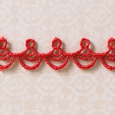 Websters Pages - Royal Christmas - Trim - Drop Scallop Red 25yd  (sold individually)