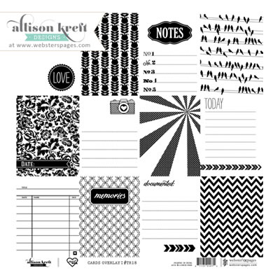 Websters Pages - Sweet Notes - Cards Overlay  (pack of 5)