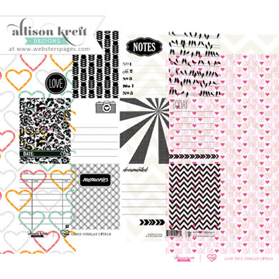Websters Pages - Sweet Notes - Overlay Kit  (sold in 3's)
