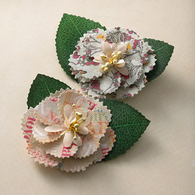 Websters Pages - Trend.setter - Fabric Flowers  (sold in 3's)