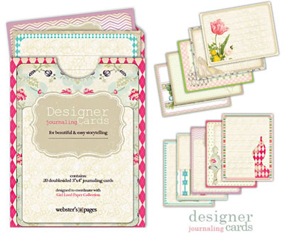 Websters Pages - Girl Land - Journaling Cards  (sold in 3's)
