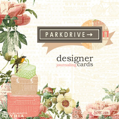 Websters Pages - Park Drive - Journaling Cards  (sold in 3's)