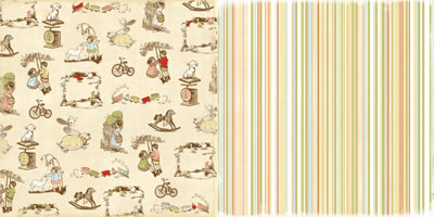 Websters Pages - Lullaby Lane - Puppydogs & Pigtails 12x12 d/sided paper  (pack of 10)