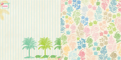 Websters Pages - Palm Beach - Turtle Cove 12x12 d/sided paper  (pack of 10)