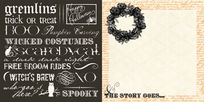 Websters Pages - Once Upon a Halloween - The Story Goes 12x12 d/sided paper  (pack of 10)