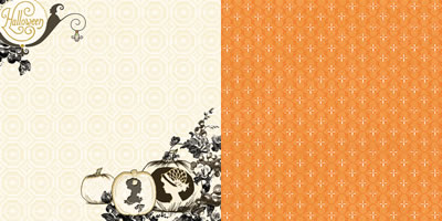 Websters Pages - Once Upon a Halloween - Pumpkin Carving 12x12 d/sided paper  (pack of 10)