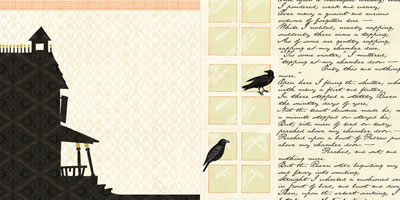 Websters Pages - Once Upon a Halloween - Haunted House 12x12 d/sided paper  (pack of 10)