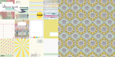 Websters Pages - Composition & Colour - Kaleidoscope 12x12 d/sided paper  (pack of 10)