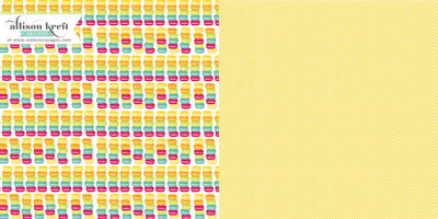 Websters Pages - Sweet Notes - Macarons 12x12 d/sided paper  (pack of 10)
