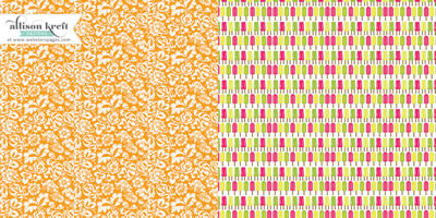 Websters Pages - Sweet Notes - Creamsicle 12x12 d/sided paper  (pack of 10)
