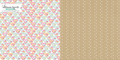Websters Pages - Sweet Notes - Candy Hearts 12x12 d/sided paper  (pack of 10)