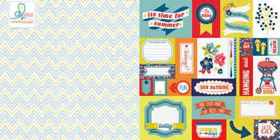 Citrus Squeeze - Lazy Daze 12x12 d/sided paper (pack of 10)  (pack of 10)