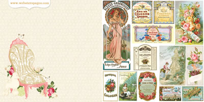 Postcards from Paris II - Mademoiselle 12x12 d/sided paper (pack of 10)