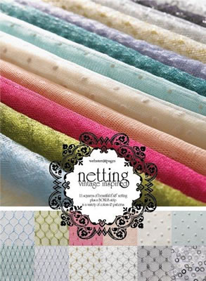 Vintage Inspired Netting - 11 8x8 squares + 1 strip  (sold in 3's)