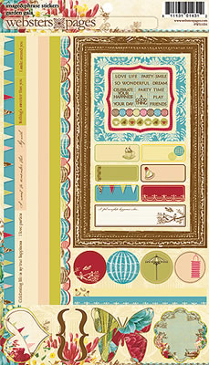 Websters Pages - Garden Gala 6x12 image & phrase stickers  (sold in 3's)