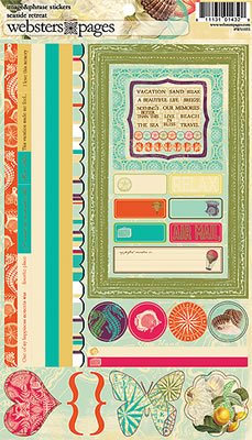 Websters Pages - Seaside Retreat 6x12 image & phrase stickers  (sold in 3's)