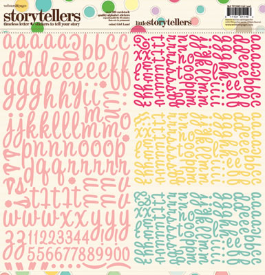 Websters Pages - Girl Land - Alpha Stickers  (pack of 5)